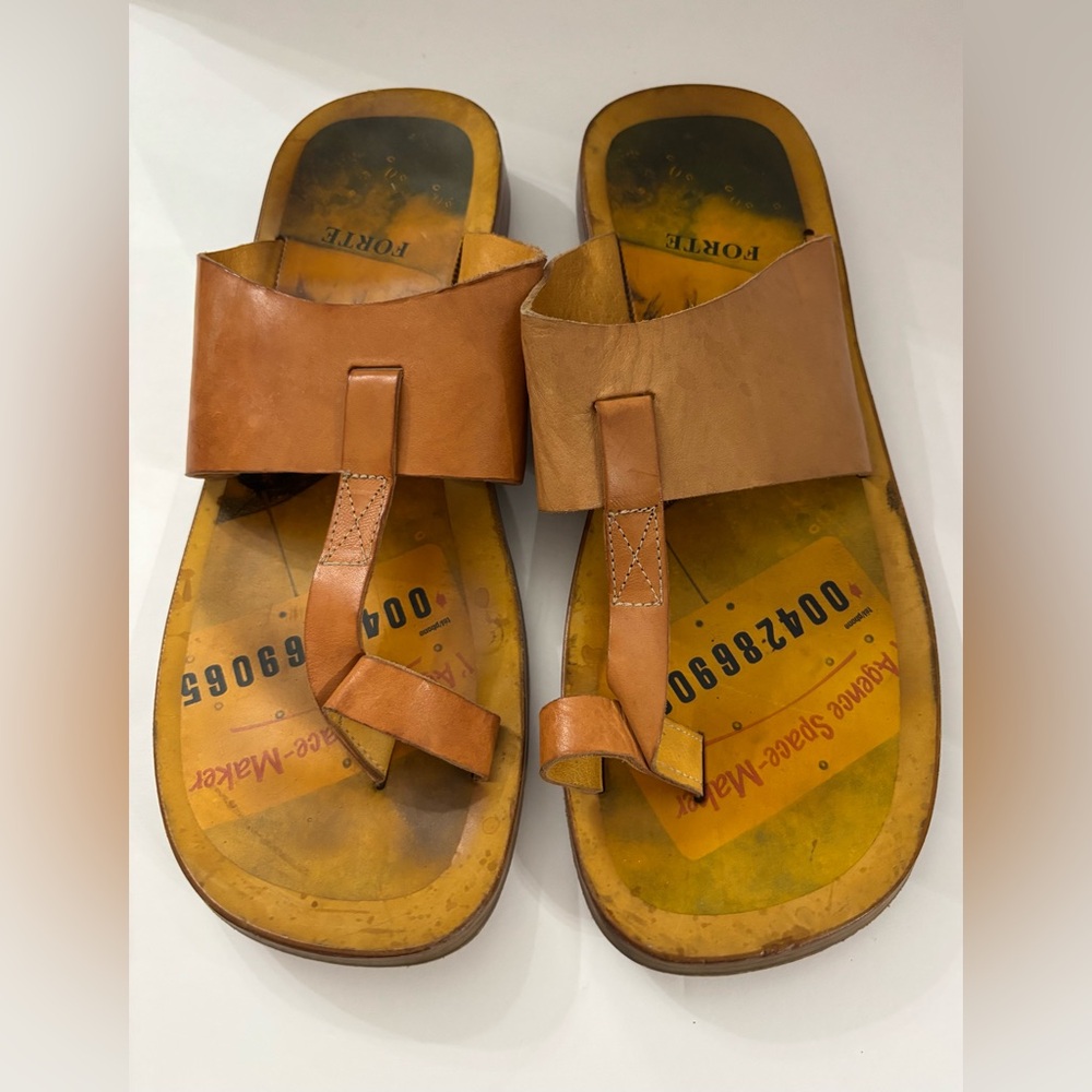 Forte Vero Cuoio Men Italian Leather Sandals Size 45